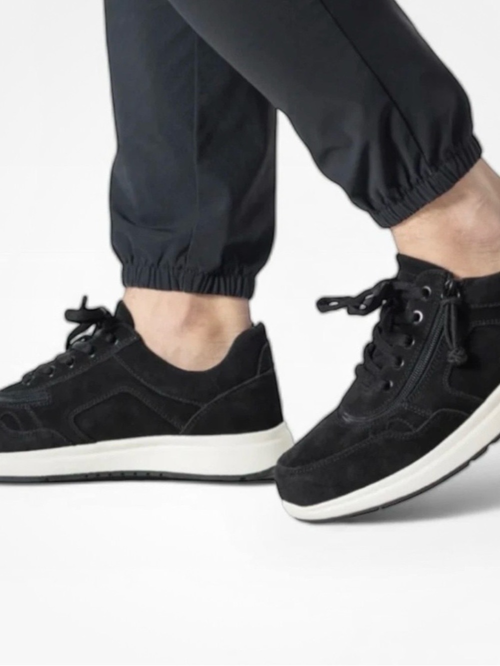 BILLY Black Suede Comfort Jogger Sneakers Size 6.5M NIB